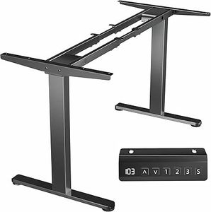 lot O-9 image: VIVO Electric Sit Stand Desk Frame, Dual Motor Memory Controller Height Adjustment, Frame Only, Black, DESK-E-200B