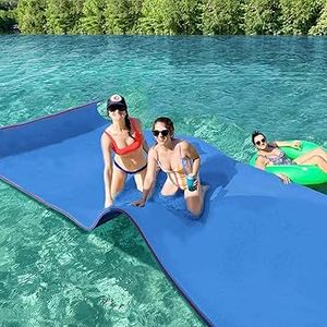 lot P-13 image: Water Floating Mat 9 FT Foam Lake Floats Floating Foam Pad Lily Pad for Water Recreation and Relaxing Lily Mat for Family Floating Pad for Pets Pool Float for Party (BlueYellow)