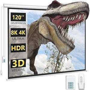 lot E-18 image: Electric Projector Screen with Remote, DINAH 120 inch Projector Screen, Automatic Air Indoor Projector Screen, Drop Down Projector Screen Pull Down