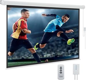 lot E-63 image: YODOLLA Motorized Projector Screen 84,169 4K HD Electric Projector Screen Wall Mounted Ceiling Automatic Retractable Movie Screen for Indoor Outdoor