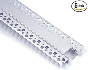 lot C-75 image: 5-Pack 6.6ft2Meter Plaster-in, trimless recessed LED Aluminum Channel with Flange for LED Strip, led Channel with Clip-in Diffuser and,for Wider Strip Such as Philips Hue (5pack 6.6ft)