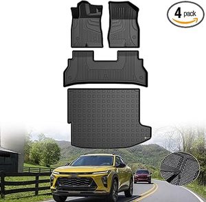 lot U-79 image: Original 2024 2025 Trax Floor Mats & Cargo Liner for Chevy Trax All Models - Custom Fit Trunk Mat - All Weather Car Mats for Chevrolet Trax 2024 2025 Accessories 1st & 2rd Row Mat