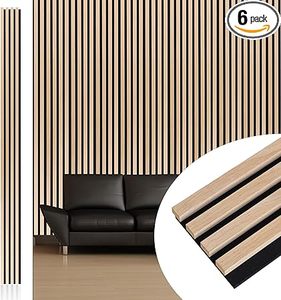 lot I-94 image: NeatiEase Wood Wall Panels, 9 Feet Acoustic Slat Wall Panels for Interior Wall Decor and Noise Reduction, Decorative Slat Wall Paneling, Natural Oak, 6-Piece