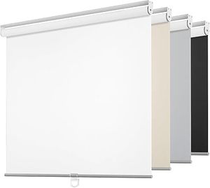lot W-95 image: ChrisDowa Cordless Free-Stop 100% Blackout Blinds for Windows, Roller Windows Shades with Thermal Insulated, UV Protection Fabric for Living Room, Office and Home. Easy to Install.White,34 W X 72 H