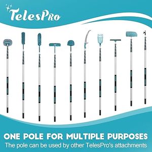 lot H-117 image: 36 Ft Window Squeegee with Extension Pole, Window Cleaner Tool with 5-Stage Telescoping Pole