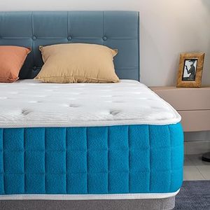 lot A-136 image: 10 Inch Twin Hybrid Mattress for Cool Sleep Gel Memory Foam Medium Firm Feel Zoned Pressure Relief Certified Safe Foams