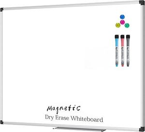 lot O-160 image: XBoard Magnetic Dry Erase Whiteboard 48 x 36 Inch, 4 x 3 Premium White Board for Wall with Marker Tray, Silver Aluminum Frame