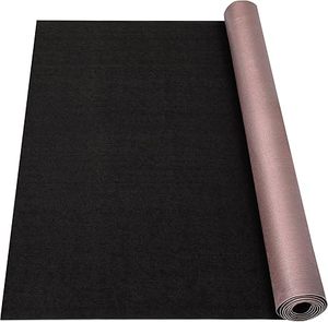 lot P-167 image: Marine Carpet,6 FT x 23 FT Black Indoor Outdoor Carpet 0.2 Thick Boat Carpet with Water-Proof TPE Backing