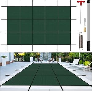 lot P-187 image: Inground Pool Cover Safety Fits 18x36ft Rectangle Swimming Pool, Mesh Solid Pool Cover for Inground Pools