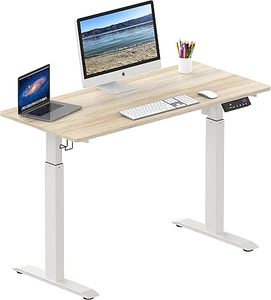 lot O-243 image: SHW Memory Preset Electric Height Adjustable Standing Desk, 48 x 24 Inches, Maple