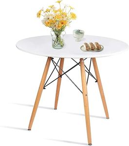 lot H-262 image: Modern Dining Table, Round Engineered Wood Top, MDF, 32 Dia, 28.34