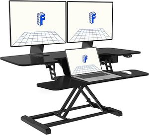 lot O-288 image: FLEXISPOT Electric Standing Desk Converter 42 Height Adjustable Desk 55 LBS