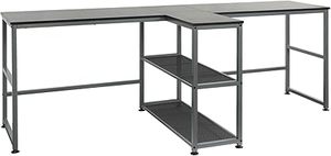 lot O-354 image: 83 Two Person Computer Desk - Double Workstation with Book Shelf