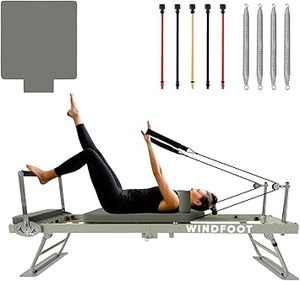 lot F-357 image: Foldable Pilates Reformer Workout Machine for Home and Gym, Pilates Exercise Machine with Jump Board and 5 Color Cords