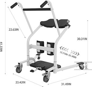 lot M-465 image: Deluxe Sit to Stand Lift wBase Width Adjustment-Ergonomic Stand Assist Patient Lift for Safe Transfers