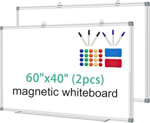 lot O-171 image: H-Qprobd Whiteboard Dry Erase White Board for Wall 60x40 (2pcs) Magnetic Boards for Office Classroom & Home