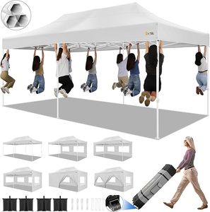 lot P-305 image: HOTEEL 10x20 Pop up Canopy Tent for Parties, Heavy Duty Easy Setup Tent with 6 Sidewalls, Outdoor Commercial Instant Gazebo