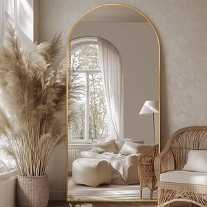 lot B-155 image: Full Length Mirror, 76x34 Oversized Arched Mirror Large Standing Mirror