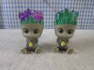 lot 113 image: (CNTR) 2 Gem Stone Groot Figures 2 ...