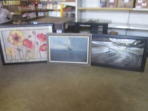 lot 221 image: (CS) 3 Large Framed Wall Decor...