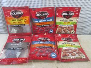 lot 299 image: (B-2) 6 Assorted Bags of Jack Links...
