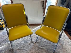 Vintage Yellow Chrome Chairs