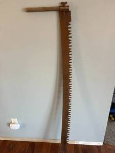 Vintage Crosscut Saw with Wood Handle