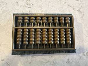 Vintage Metal Abacus with Marble Base