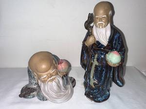Porcelain Elder Figures with Peaches