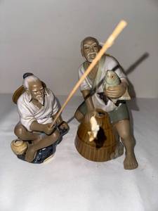 Vintage Ceramic Fisherman Figurines