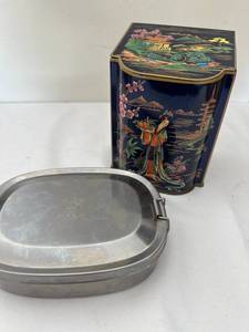 Vintage Japanese Tin & Metal Lunch Box Set