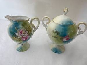 Vintage Porcelain Creamer & Sugar Set