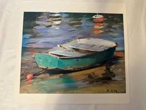 Signed Boat Landscape Print