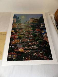 Moon Over Lombard Street Lithograph