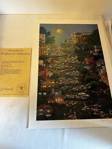 Moon Over Lombard Street Lithograph
