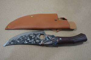 lot 11 image: Cook Knife Co 11.5 Rolled & Hammered Carbon Steel Knife