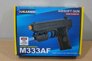 lot 26 image: UKArms M333AF Spring Powered Airsoft Gun with Laser
