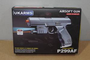 lot 27 image: UKArms P299AF Spring Powered Airsoft Gun with Laser