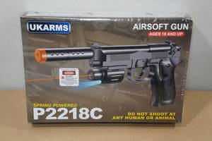 lot 28 image: UKArms P2218C Spring Powered Airsoft Gun with Laser