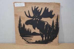 lot 41 image: Laser Cut Steel Sign -Moose