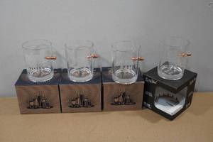 lot 112 image: 4 Lucky Shot Whiskey Glasses with Embedded Bullets