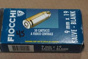 lot 133 image: 45 Fiocchi 9mm x 19 Blanks