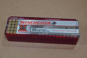 lot 173 image: 100 Winchester Super X 22 LR 40 Gr Power Point Copper Plated Ammo