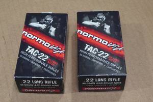 lot 174 image: 100 Norma USA TAC-22 .22 LR 40 Gr Lead Round Nose Ammo