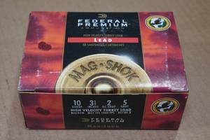 lot 185 image: 10 Federal 10 Gauge 3-12 Magnum 5 Shot Lead Shotshells