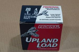 lot 191 image: 25 Federal 20 Gauge 2-34 4 Shot Shotshells