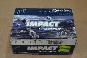 lot 202 image: 10 Kent Impact 12 Gauge 3 5 Shot Waterfowl Shotshells