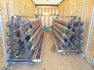 2 Large Carts of Vinyl Fabric Floor Coverings