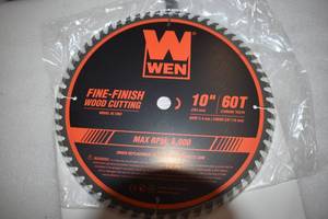 lot 24 image: WEN BL1060 10-Inch 60-Tooth Fine-Finish Professional Woodworking Saw Blade for Miter Saws and Table Saws