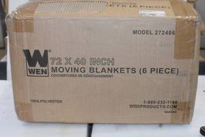 lot 40 image: WEN 272406 72-Inch by 40-Inch Heavy Duty Padded Moving Blankets, 6-Pack